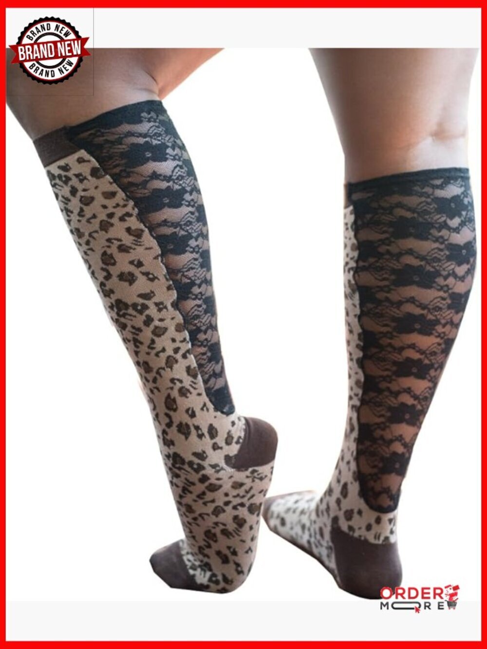 Plus Size Cotton Blend Knee High Wide Calf Socks Lymphedema